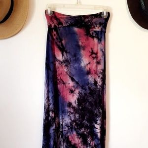 B Envied • tie dye maxi skirt
